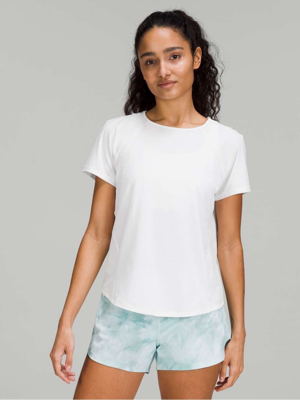 Lululemon Lightweight Stretch Running Short Sleeve Shirt White Sz 10 Reflective